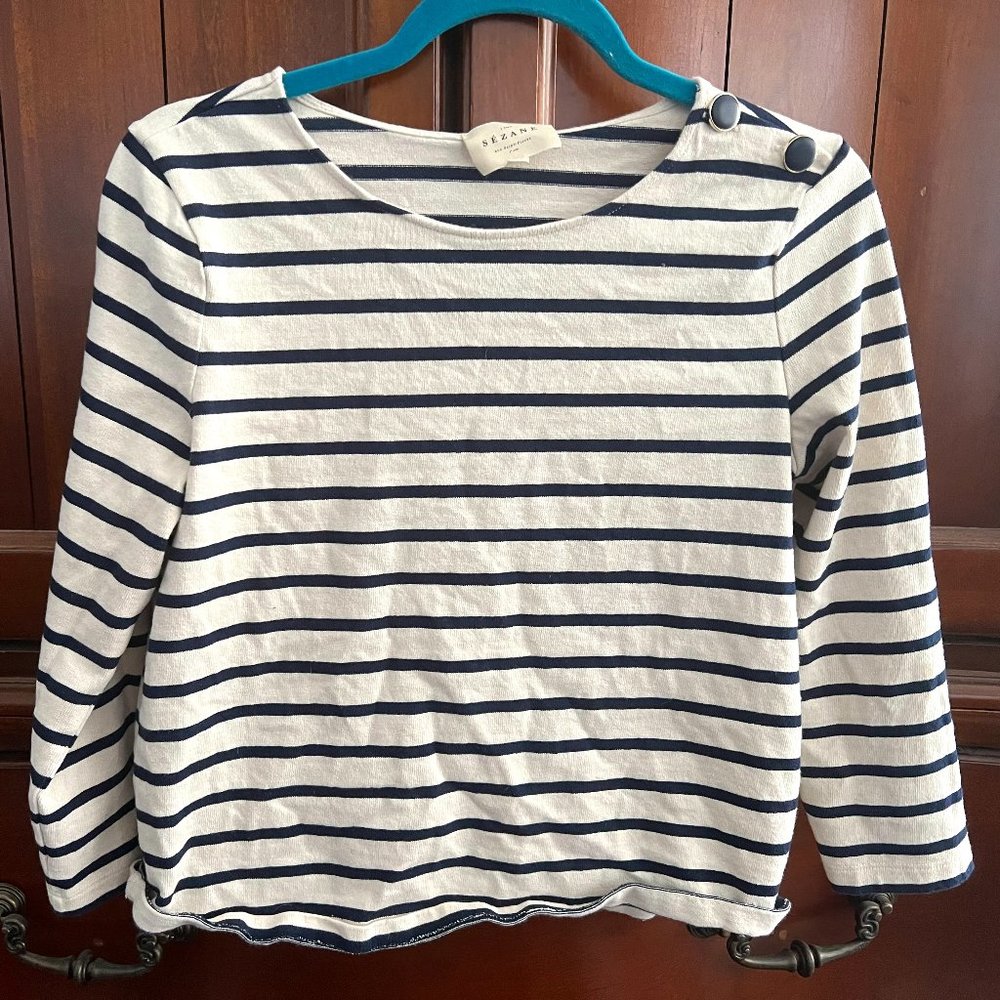 Sezane Colette Marinière Ecru / Navy [s]